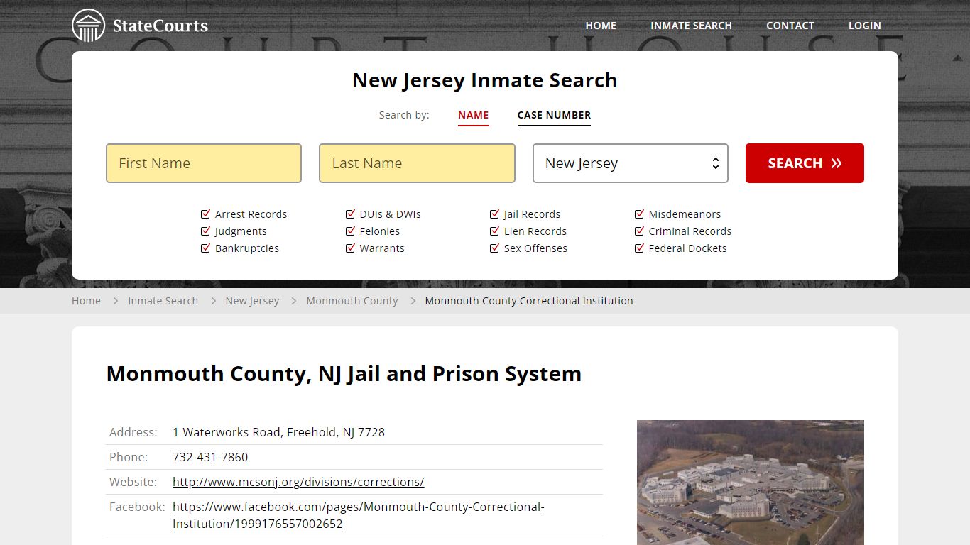 Monmouth County Correctional Institution Inmate Records Search, New ...